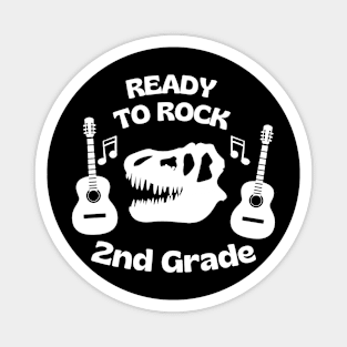 Dinosaur Guitar Music Shirt For 2nd Grade Magnet